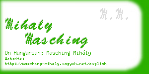 mihaly masching business card